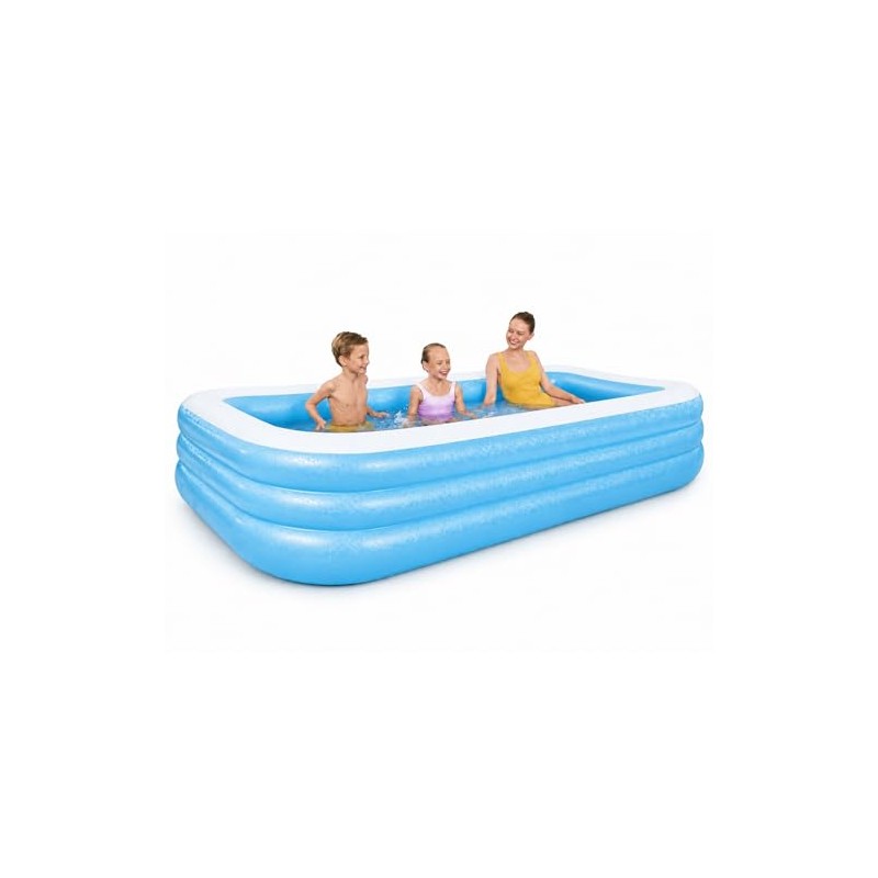 H2OGO Piscina familiar rectangular azul de lujo inflable