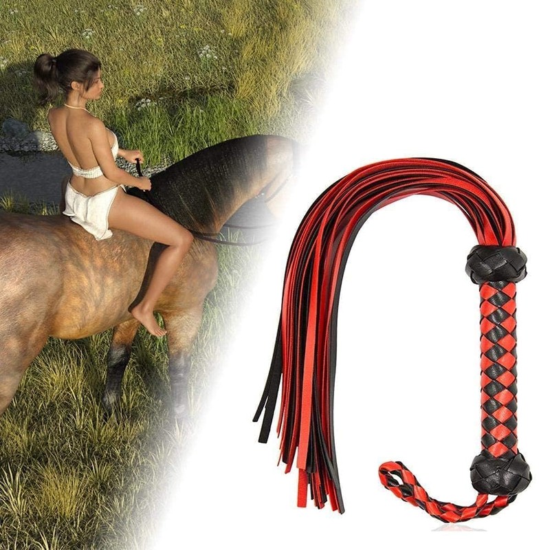 SUNGOOYUE Artificial Leather Horse Riding Whip for Horse Training Crop