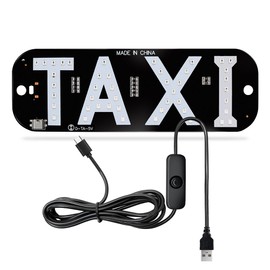 Juren 1pcs Taxi Sign Light USB On/Off Button, Bright Taxi LED Sign, Suction Cup Window Placement for Taxi Car (Yellow)