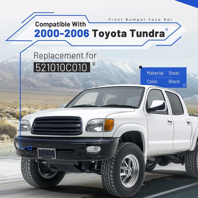 KUAFU Front Bumper Face Bar Compatible with 2000-2006 Toyota Tundra