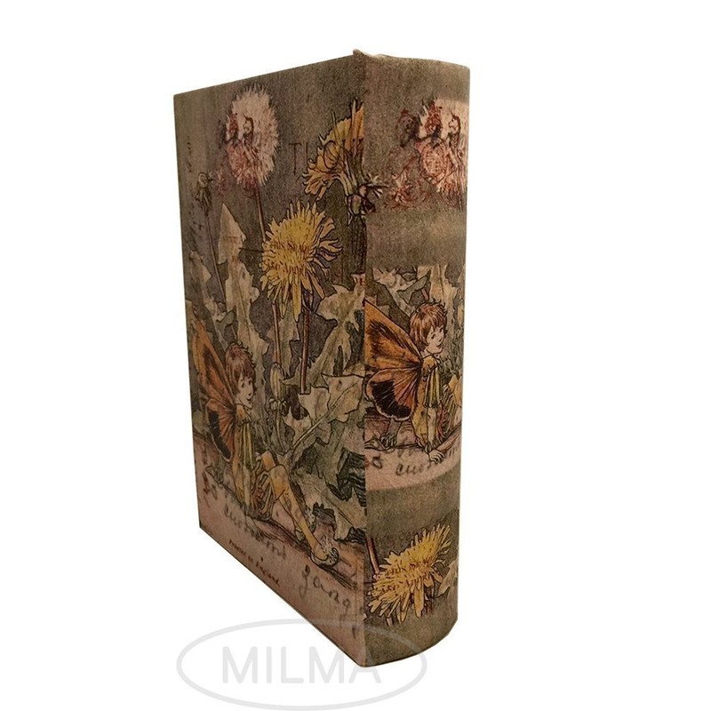 Vintage Fairy Book Box Leather Over Wood Secret Storage Box
