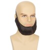 Yan Dream Fake Chin Curtain Beard for Men Dark Brown
