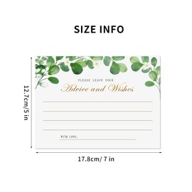 Double-Sided Design Advice and Wishes Cards -Evergreen Gardenia Design 5 * 7in Cards for Weddings, Bridal Showers, Baby Shower,Graduation Party or Events (685)