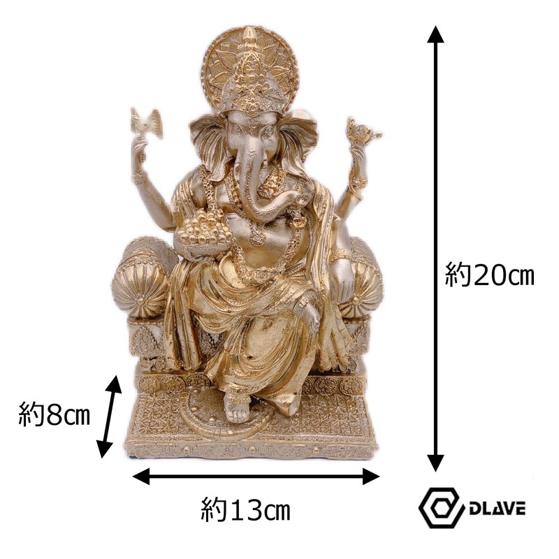 Ganesha Golden Figurine Indian God Elephant Asian Miscellaneous Goods Elephant