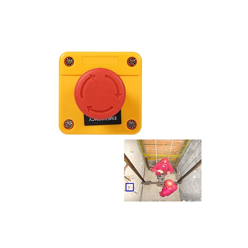 Atyhao Emergency Stop Push Button Switch Plastic Shell Red Shield