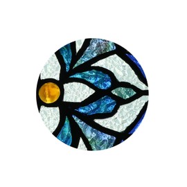 Stained Glass Window Hangings, Tiffany Style Window Panel Suncatchers Blue Art Flower