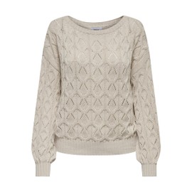 ONLY Women's Onlbrynn Life Structure L/S Pul KNT Noos Pullover, Pumice Stone, M