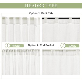 PONY DANCE 102 inch Extra Long Sheer Curtains for Bedroom Living Room, Back Tap Rod Pocket Luxury Linen Curtain Drapes for Sliding Glass Patio Doors,Set 2 Two Panels,102 in Length,Ivory