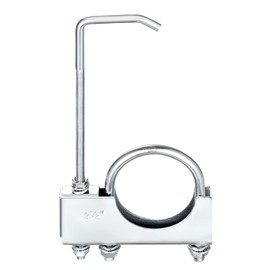 In Natural 2.5" Universal Exhaust Clamp Hanger With 2.5" Exhaust Pipe, Silver, Jeep Grand Cherokee, Truck