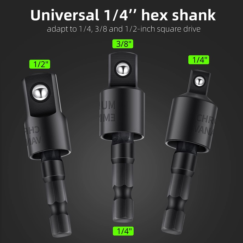 4 Pcs Impact Socket Adapter Set 90 Degree right angle