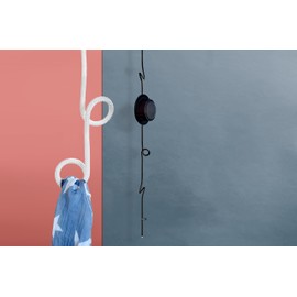 Peppermint Products Loop Rope Hanging Height-Adjustable Rope Coat Rack Black