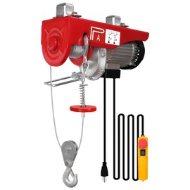 YATOINTO 1320lbs Electric Hoist, Electric Winch with 13ft Wired Remote Control, 39.4ft Single Cable Lifting Height with Emergency Stop Switch, Zinc-Plated Steel Wire Hoist for Garage, Factories