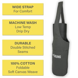 ubung Yoga Bag Large Sport Gym Exercise Carrier Bag with Large and Small Pockets Long Carry Strap Fits Most Size Mats Dark Grey Washing Machine Safe 88cm x 29cm