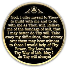 Galileo® The Victory Crown | Gold Plated | AA Coin | Alcoholic Anonymous Medallion | 1-30 Years Sobriety Coin | AA Gift | The Royal Collection (Black, 21 Year)