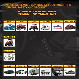 BRTRIBE 4 Gang Wireless Control Switch Panel, 12v 24v Acc line magnatic Removable Indicator Touch LED Switch Panel Universal for Offroad Car Truck Boat ATV UTV Caravan 2years Warranty (4 Gang)