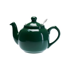 LONDON POTTERY FARM HOUSE ENVERHELK TEA POT FOR TEA HOUSE, A TEA POT FOR HOME USE, 2 Cups, 2 Cups, Green, Stoneware, Cute Round Shape, Stainless Steel Fine Tea Strainer Included,