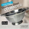Sabatier Professional Stainless Steel Colander - Heavy-Duty, Durable & Dishwasher-Safe