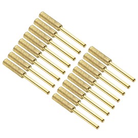 M METERXITY 16 Pack Diamond Chainsaw Sharpener - Hardness Diamond Sharpening Wheels Grinding Stone Titanium Plating Apply to Electric Saw (7/32", Golden)