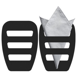 Ymapinc 2Pcs Black Pocket Square Holder for Men - Prefolded Mens Pocket Squares for Men, Elegant Party Silk Tuexdo Suits Handkerchiefs - PP