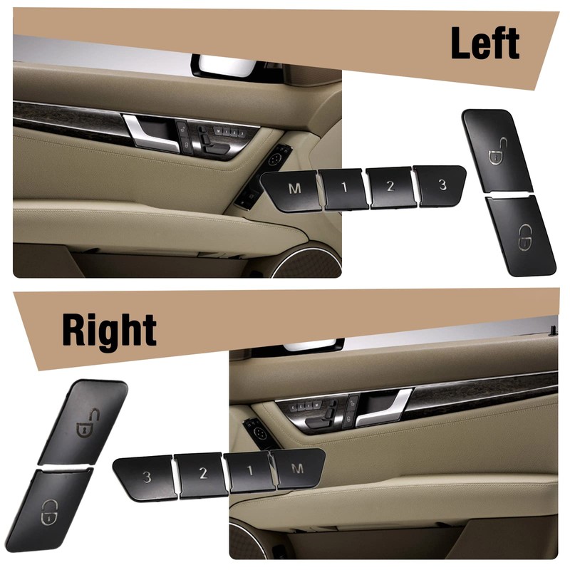 12pcs Car Seat Memory Door Lock Unlock Button Sticker, Adjust