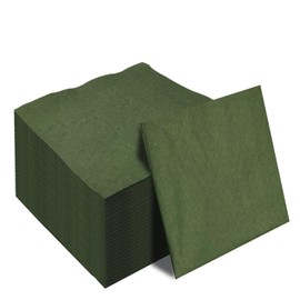 50 Pieces 2-ply Green Napkin Disposable Cocktail Napkins Beverage Napkins Dessert Napkins Paper Napkins for Wedding Birthday Party Paper Dinner Napkins