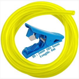 Petrol Pipe, CTRICALVER 3x6mm Fuel Line Hose Tube Universal, Strimmer Fuel Line, Petrol Strimmer Fuel Pipe, 4m Fuel Pipe, with a Pipe Cutter, for Mower Strimmer,Chainsaws, Blowers, Pressure Washers