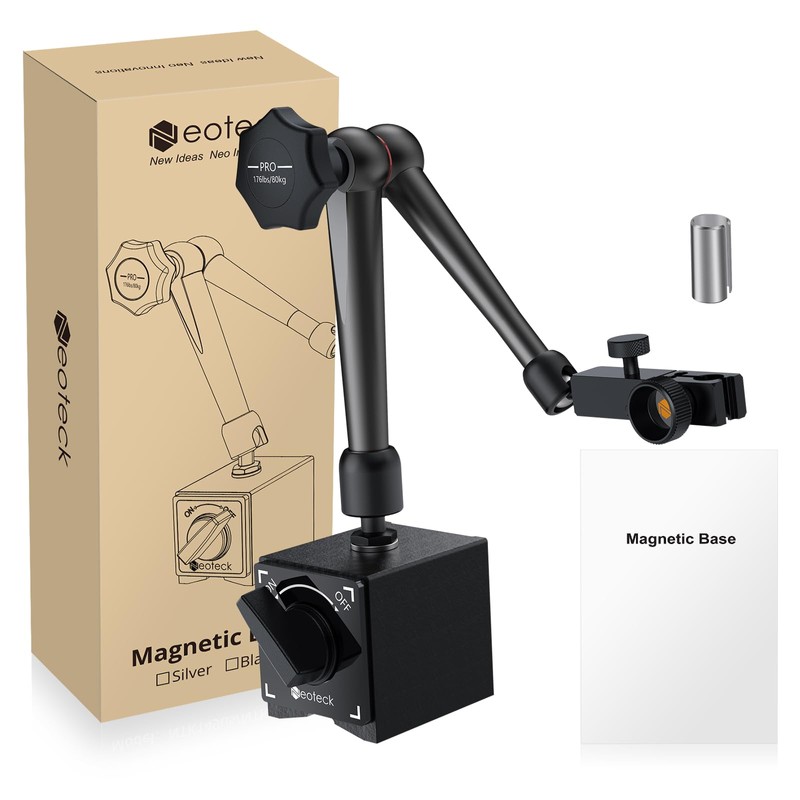 Neoteck Magnetic Base Stand for Digital Dial Indicator Gauge Pro-176lbs/80kg