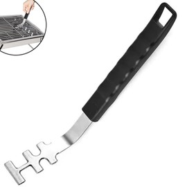 FZGLHQQ Grid Gripper, Universal BBQ Grate Lifter Grill Grid Lifter Stainless Steel Hot Plate Gripper Grill Grate Lifter Tool Barbecue Tool Grill Accessories, Comfortable Grip