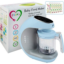 Baby Food Maker | Baby Food Processor Blender Grinder Steamer | Cooks & Blends Healthy Homemade Baby Food in Minutes | Self Cleans | Touch Screen Control | 6 Reusable Food Pouches