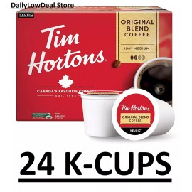 Tim Hortons Original Blend Premium Coffee K-Cups  Medium Roast 12 - 100 K-Cups! - 24 K-Cups