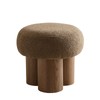 YOPENG 16.54" Mushroom Shape Small Footstool, Teddy Ottoman, Boucle Foot