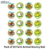 eMKay® Pack of 20 Farm Animal Bouncy Balls – Jet