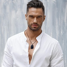 COAI Men's Leather Necklace, Faceted Black Obsidian Pendant Necklace for Men