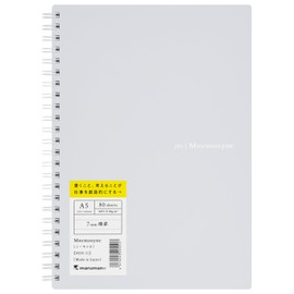 Maruman MNEMOSYNE Soft Cover Notebook 8.27 x 5.83 Inches (A5), 7mm ruled 24-line, 80 Sheets, Light Gray, 1 ea. (N295-51)