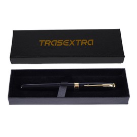 TRASEXTRA 0.5mm Gel Pens Fine Ball Metal pen body Ballpoint Pens Ballpoint Ink Pens Fine Point Smooth Writing Pens Black Ink Office Supplies Gifts for Women Men(Blank)