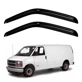 DimFlux Rain Guard for Chevy/GMC 1996-2014 Express 1500 2500/C4500 C5500 Kodiak/GMC Savana/Topkick 3500 4500 Anti-Fog Rainguards Window Deflector Rain Gaurds