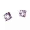 neXxtten Silver Tone Metal Cubic Zirconia Push Back Stud Earrings