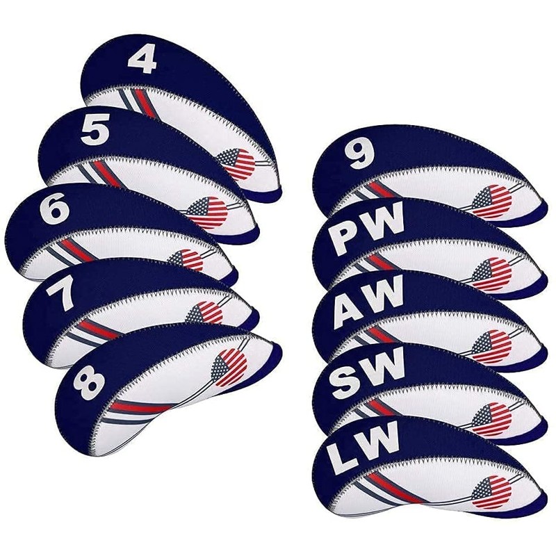 10 Pcs Golf Headcovers Iron Covers for Irons 4 5