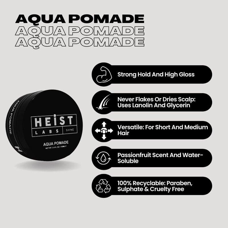 Aqua Pomade | Heist Labs | Shine & Hold (100ml)
