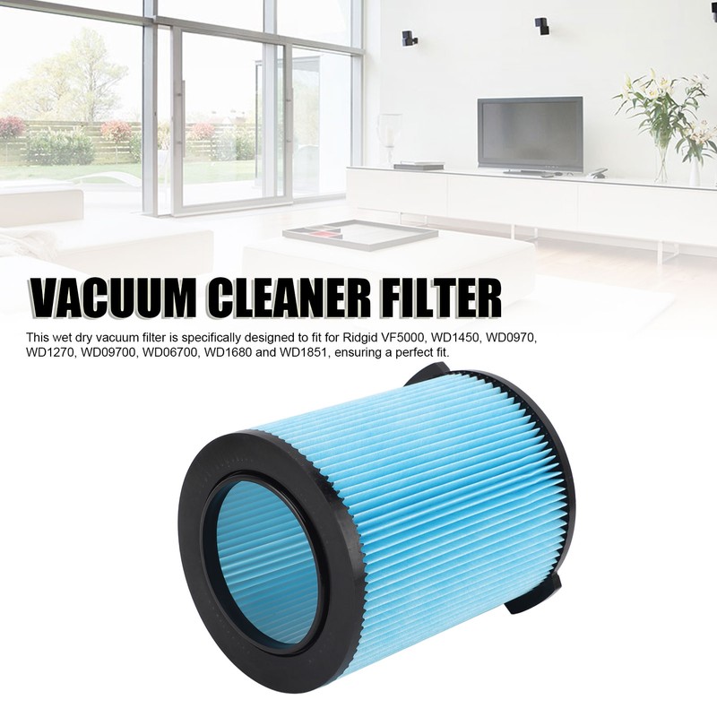 Wet Dry Vacuum Filter High Efficiency Washable Vacuum Cleaner Replacement
