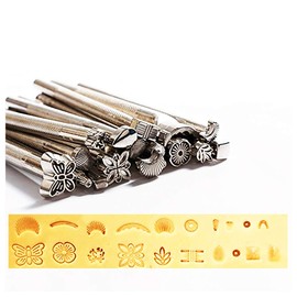 20pcs Leather Working Saddle Making Stamps Tools Set for Leathercraft Carving DIY Handmade Art (Silver)
