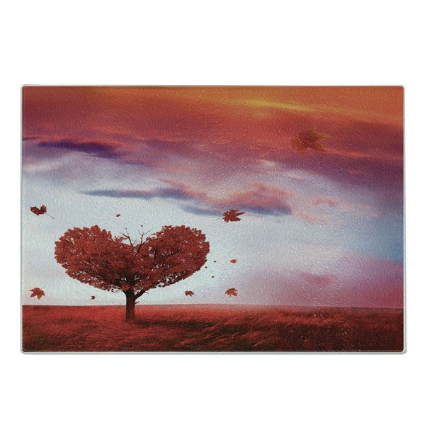 Lunarable Romantic Cutting Board, Dramatic Illustration of a Heart Shaped