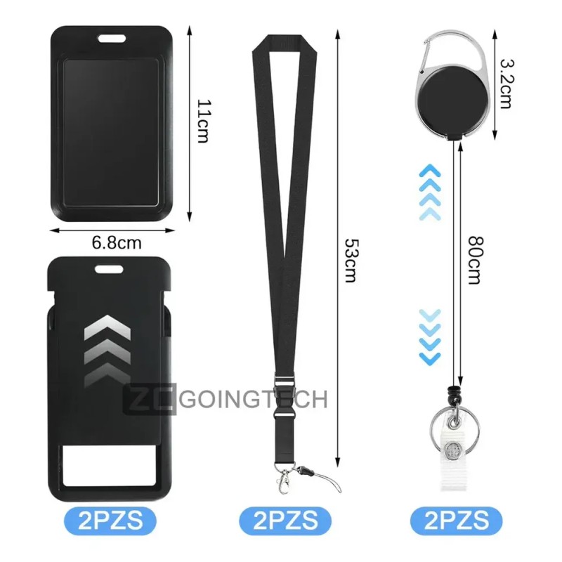 Zcgoingtech 2pzs Porta Credencial Gafete Retráctil Para Hombres Y Mujers