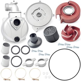 Esttlamer 2 In Threaded Shaft Semi-trash Water Pump Replacement for 3/4-Inch Threaded Shaft Engines for 2” NPT Inlet and Outlet Port Pump Operating System