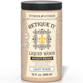 Retique It Wood'n Primer - Paint it then stain it - Stainable Wood Fiber Paint (Light Wood, Large)