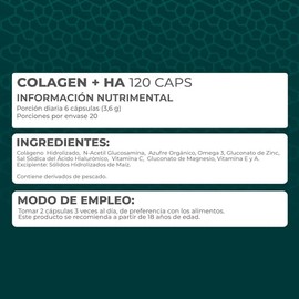 PRONAT | Colágeno Hidrolizado + Ácido Hialurónico, Suplemento Alimenticio, con Omega-3 y Vitaminas, 120 Cápsulas de 600 mg