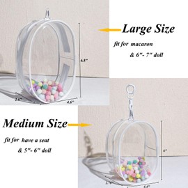 Yushen Clear Figure Display Bag with Keychain Blind Box Keychain Case Lipsticks Carrying Case Keychain Pouch Charms for Collectibles