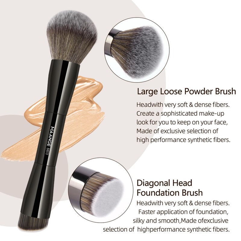 MAANGE 8 Pcs Makeup Brushes with Bag, Double-End Multi-functional Makeup