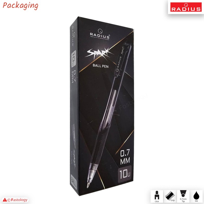 Click Retractable Ballpoint Pens, 0.7mm Fine Point, BLACK, Pack of