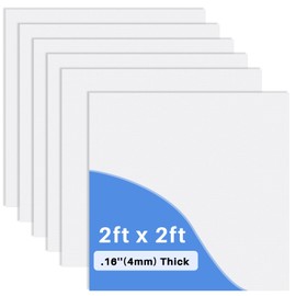 Frienda 6 Pcs 2ft X 2ft Drop Ceiling Tiles PVC Smooth Ceiling Panel Easy Drop in Installation for Waterproof Washable and Fire Rated to Prevent Breakage (White)